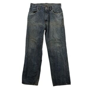 Hurley Jeans Mens 30 Blue Denim Straight Leg Faded‎ Distressed Baggy Surf Skate